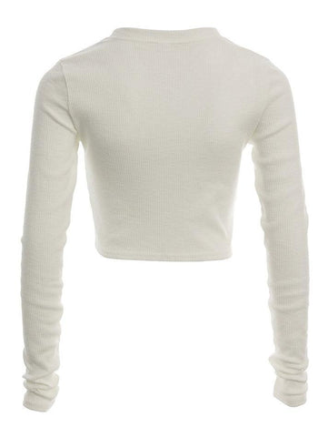 Blurry Long Sleeve Crop Top