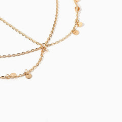 The Boho Holiday Coins Details Crisscross Hair Chain - Gold
