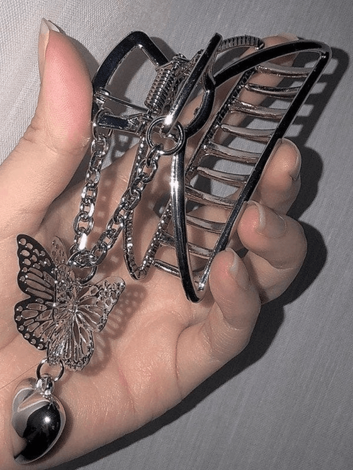 Butterfly Chain Decor Hair Claw