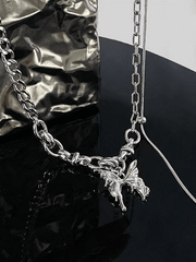 Butterfly Pendant Link Chain Necklace