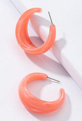 C Shape Acrylic Earrings