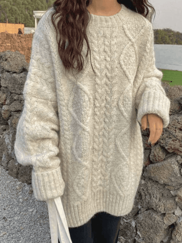 Pullover mit Zopfmuster