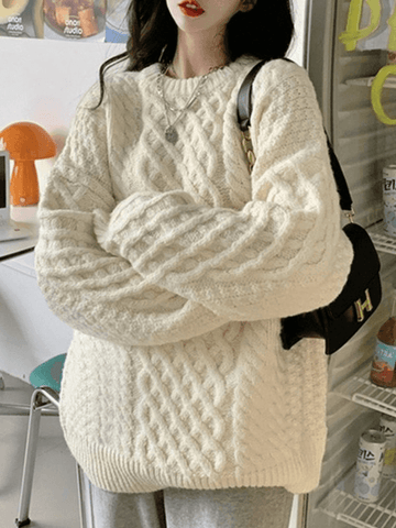 Pullover mit Zopfmuster