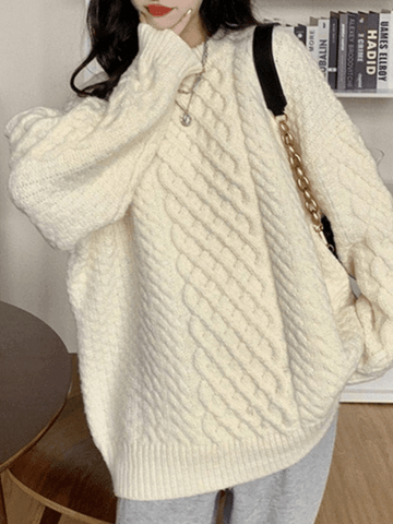 Pullover mit Zopfmuster