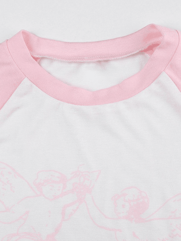 Cherubic Raglan Sleeve Crop Top