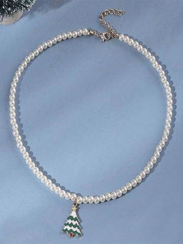 Collar de perlas navideñas