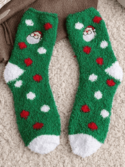 Christmas Santa Claus Coral Fleece Socks