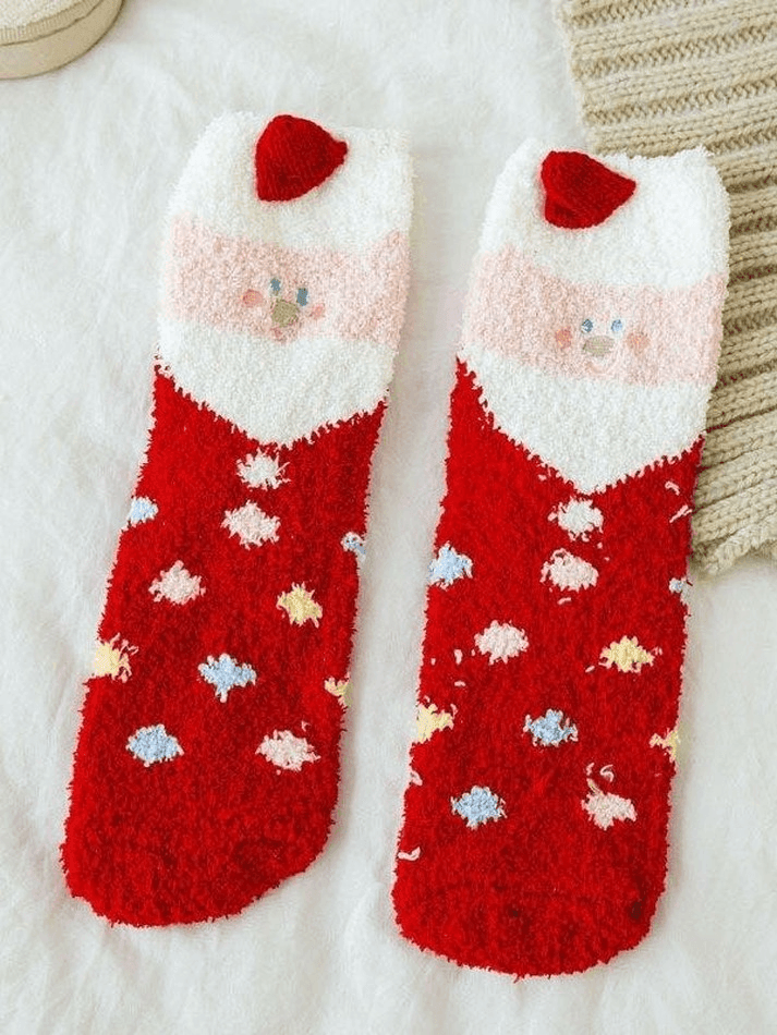 Christmas Snowman Coral Fleece Socks