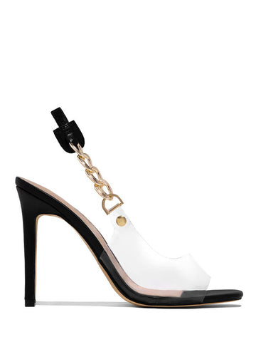 Clear Chain Slingback Heel