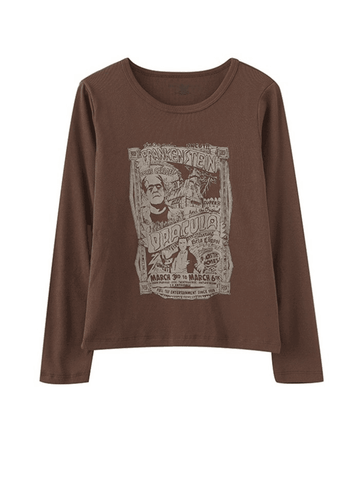 Camiseta de manga larga con estampado de cómic