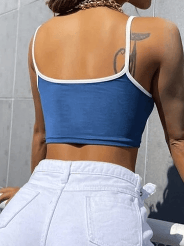 Kurzes Cami-Top mit kontrastierendem Vintage-Logo