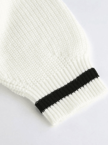 Vintage-Pullover mit Kontrastbesatz