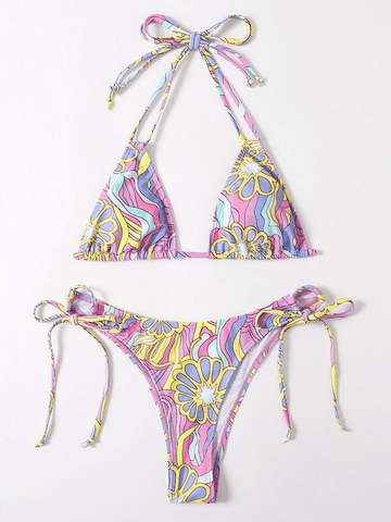 Convertible Floral Print Bikini Set