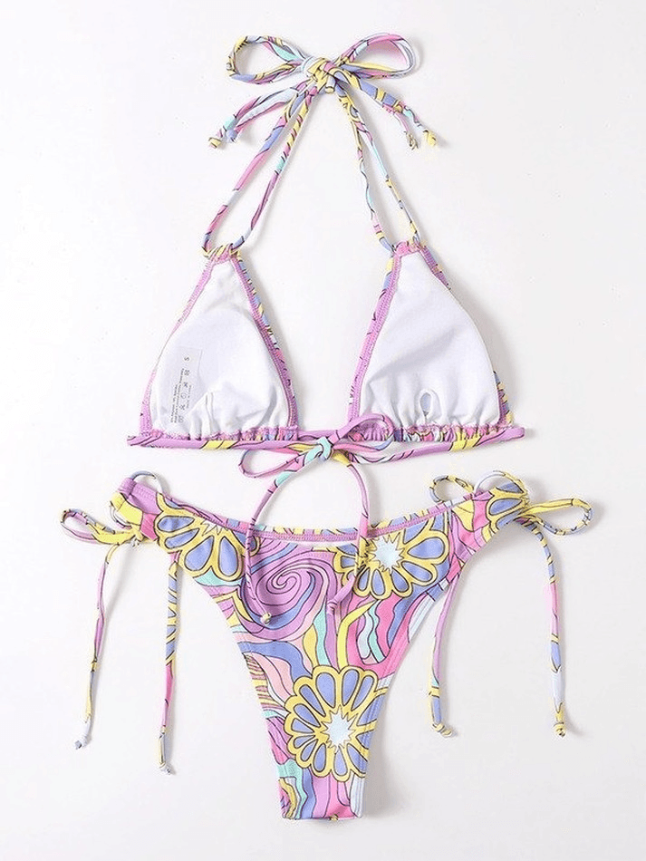 Convertible Floral Print Bikini Set