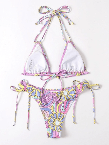 Conjunto de bikini convertible con estampado floral