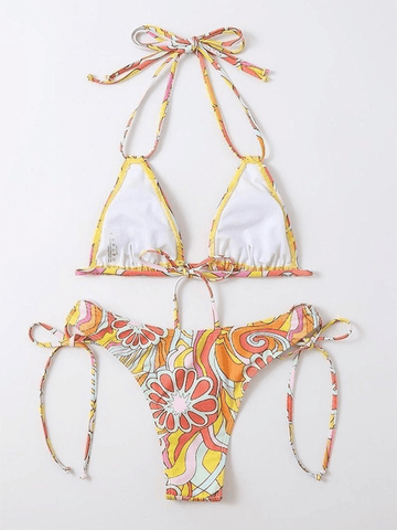 Convertible Floral Print Bikini Set