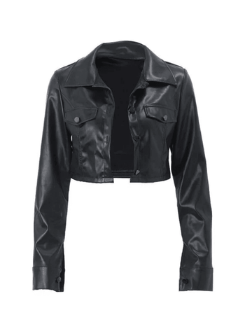 Kurze schwarze Bikerjacke