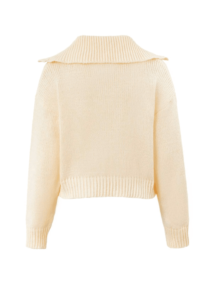 Cropped Fuzzy Knit Sweater