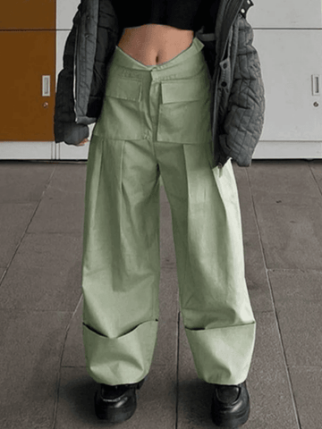 Baggy-Cargohose mit Bündchen und Bügelfalten