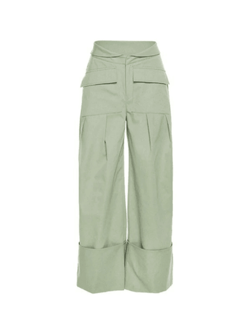 Cuffed Pleat Baggy Cargo Pants