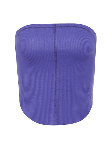 Geripptes Bandeau-Top mit kurvigem Saum