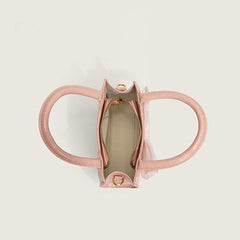 Cute Bow Detail Animal Pattern Crossbody Handle Bag - Pink