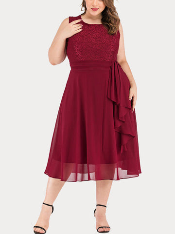 Lace Sleeveless Cocktail Dress