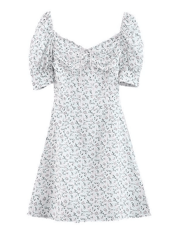 Minivestido de manga corta con estampado floral