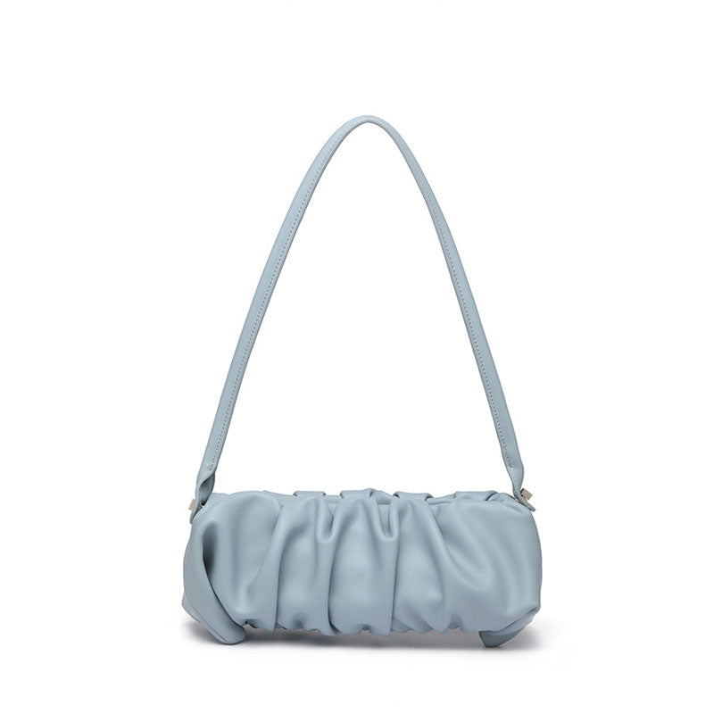 Bolso bandolera dinámico de color liso con fruncido - Azul