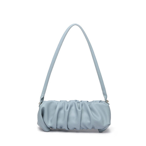 Bolso bandolera dinámico de color liso con fruncido - Azul
