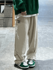 Embroidered Straight Leg Casual Sweatpants