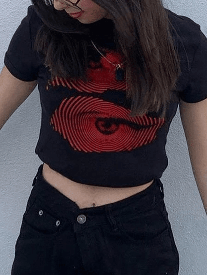 Baby-Crop-Top mit Augen-Print