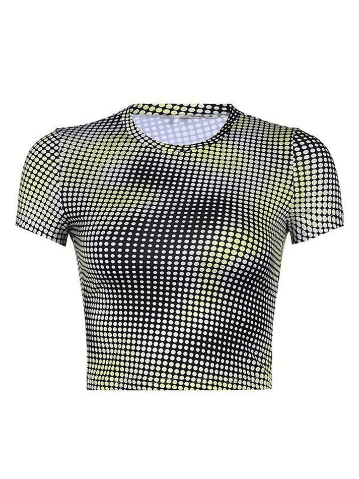 Crop Top mit verblasstem Polka Dot-Print