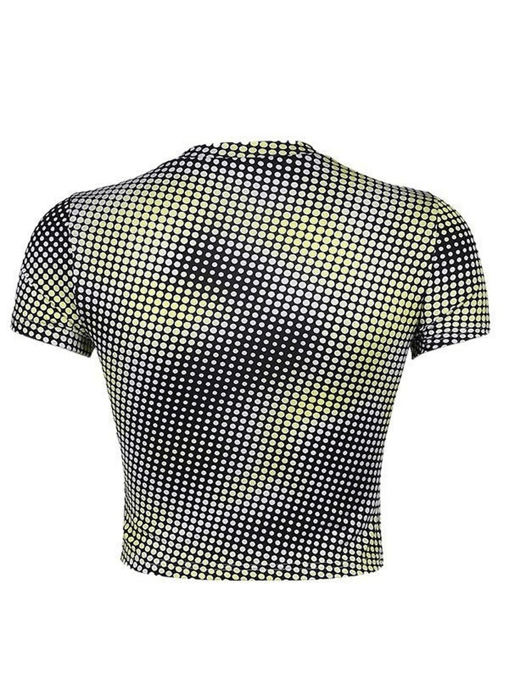 Crop Top mit verblasstem Polka Dot-Print