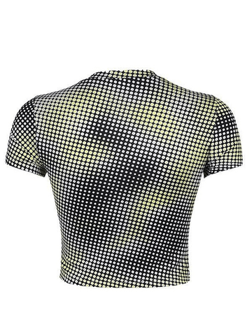 Crop Top mit verblasstem Polka Dot-Print