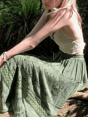 Fairy Vintage Printed Midi Skirt