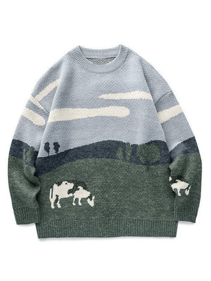 Jacquard-Strickpullover „Farm Land“