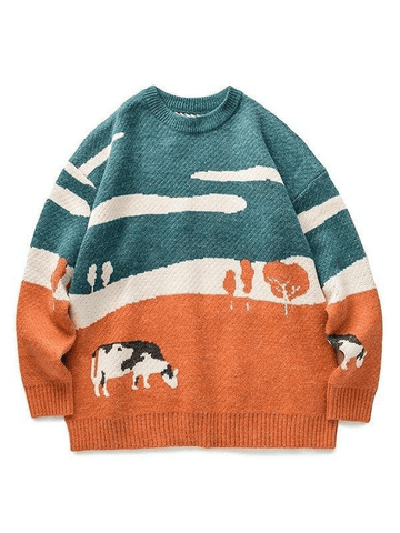 Jacquard-Strickpullover „Farm Land“