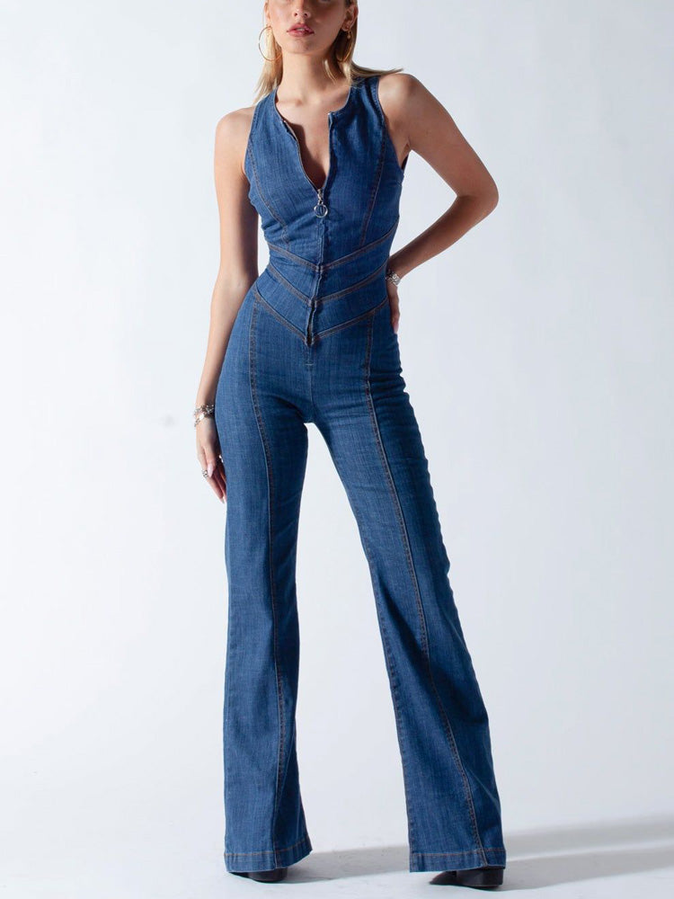 Heart Shape Backless Denim Jumpsuit – Omcne