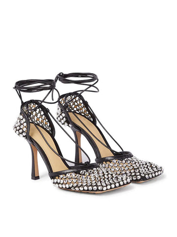 Rhinestone Square Toe Sandals