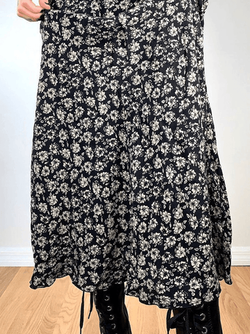 Falda midi con estampado floral