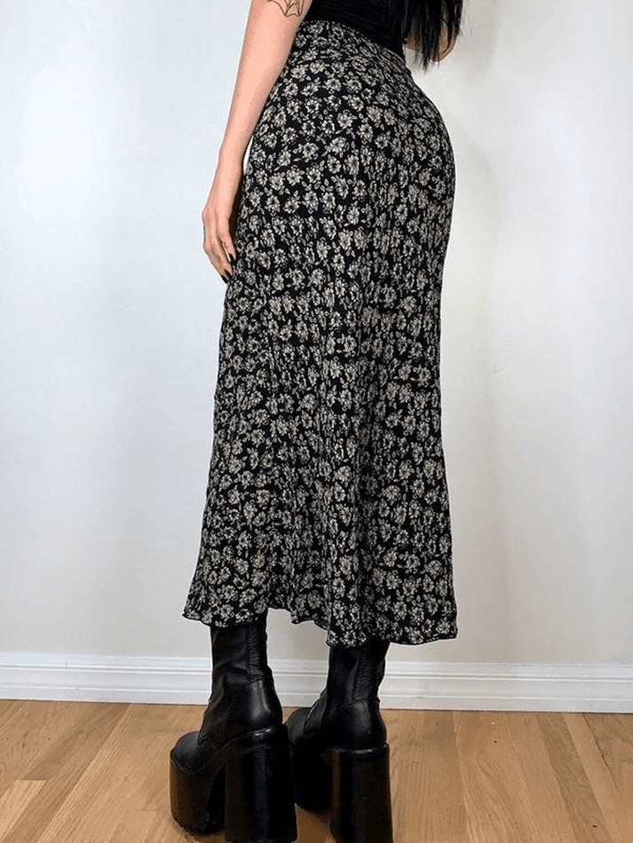 Floral Allover Midi Skirt