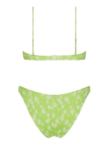 Conjunto de bikini fruncido con estampado floral