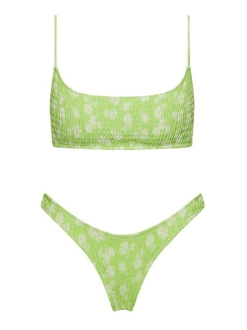 Gesmoktes Bikini-Set mit Blumenmuster