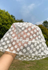 Flower Pattern Lace Bucket Hat
