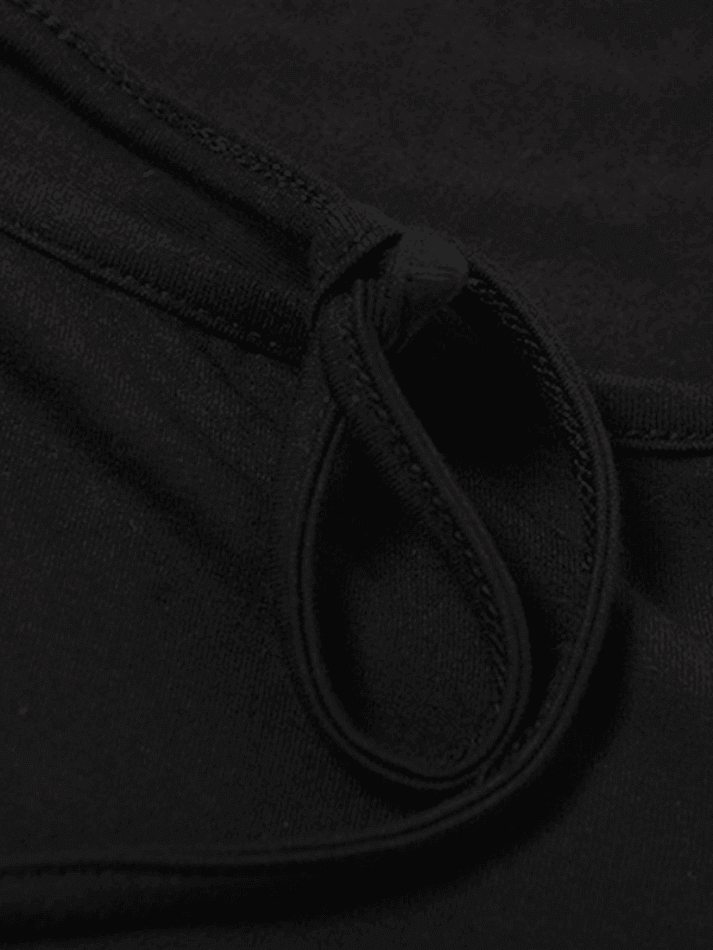 Gloves Design Irregular Halter Black Bodysuit