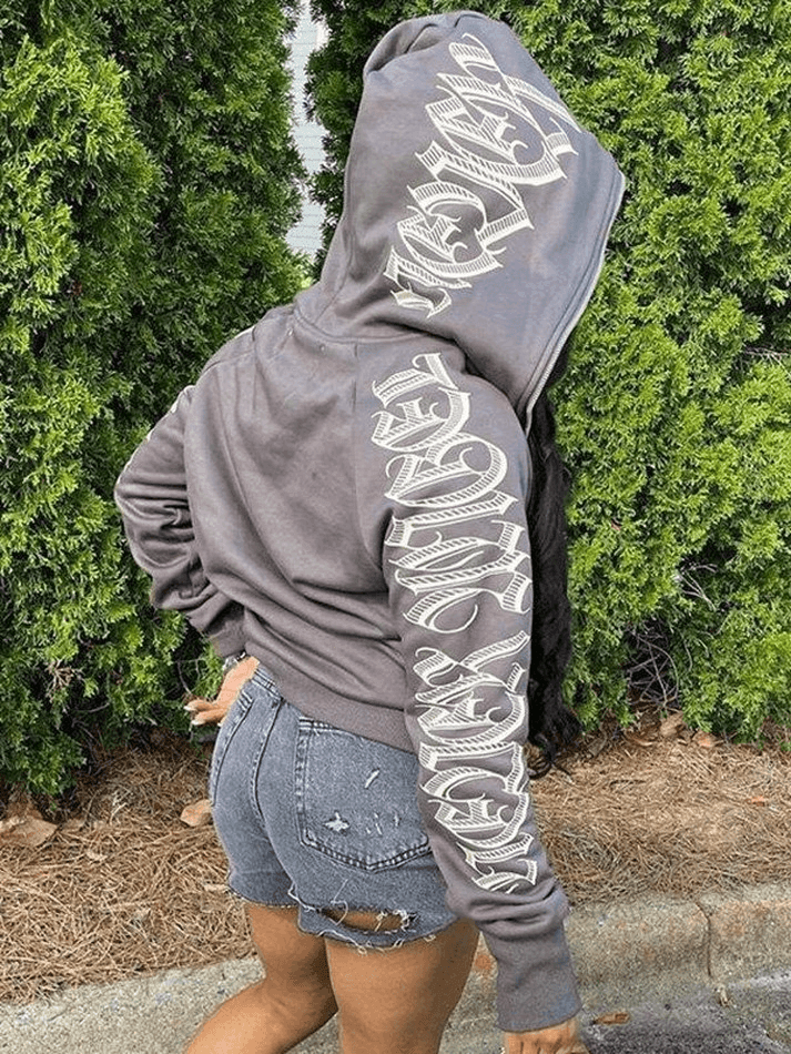 Letter Zipper Hoodie