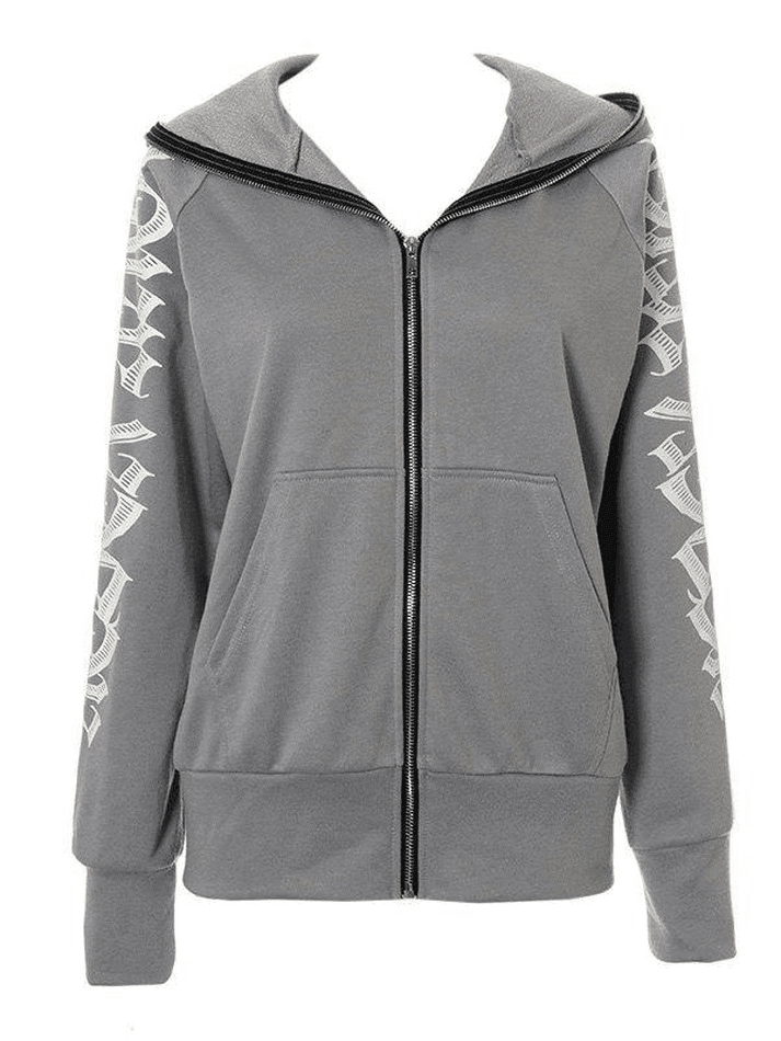 Hoodie mit Buchstaben-Reißverschluss