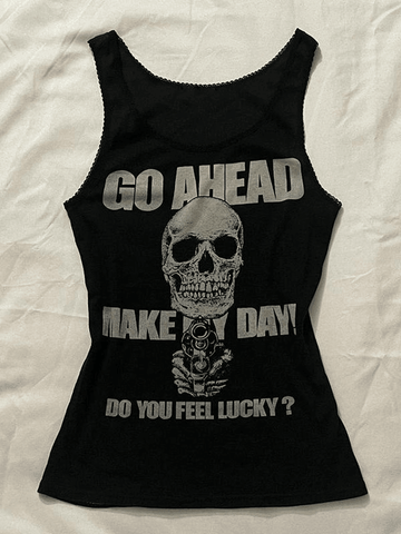 Camiseta sin mangas con estampado de calavera