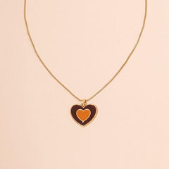 Gradient Heart-shaped Pendant Necklace